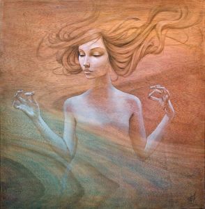 floating-hair-beautiful-woman-meditating-spiritual-awakening-rebirth-ohm-painting