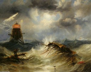johnwilsoncarmichael-theirwinlighthousestormraging